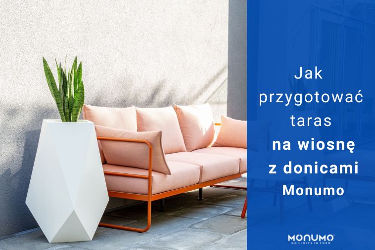 Biała duża donica Lago Monumo stanowiąca elegancką ozdobę w nowoczesnym salonie